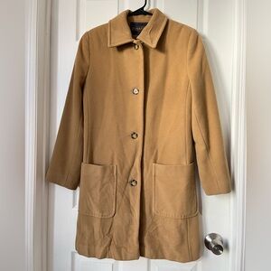 Pendleton vintage Wool Cashmere Classic Tan Camel  Pea Coat jacket Size 10